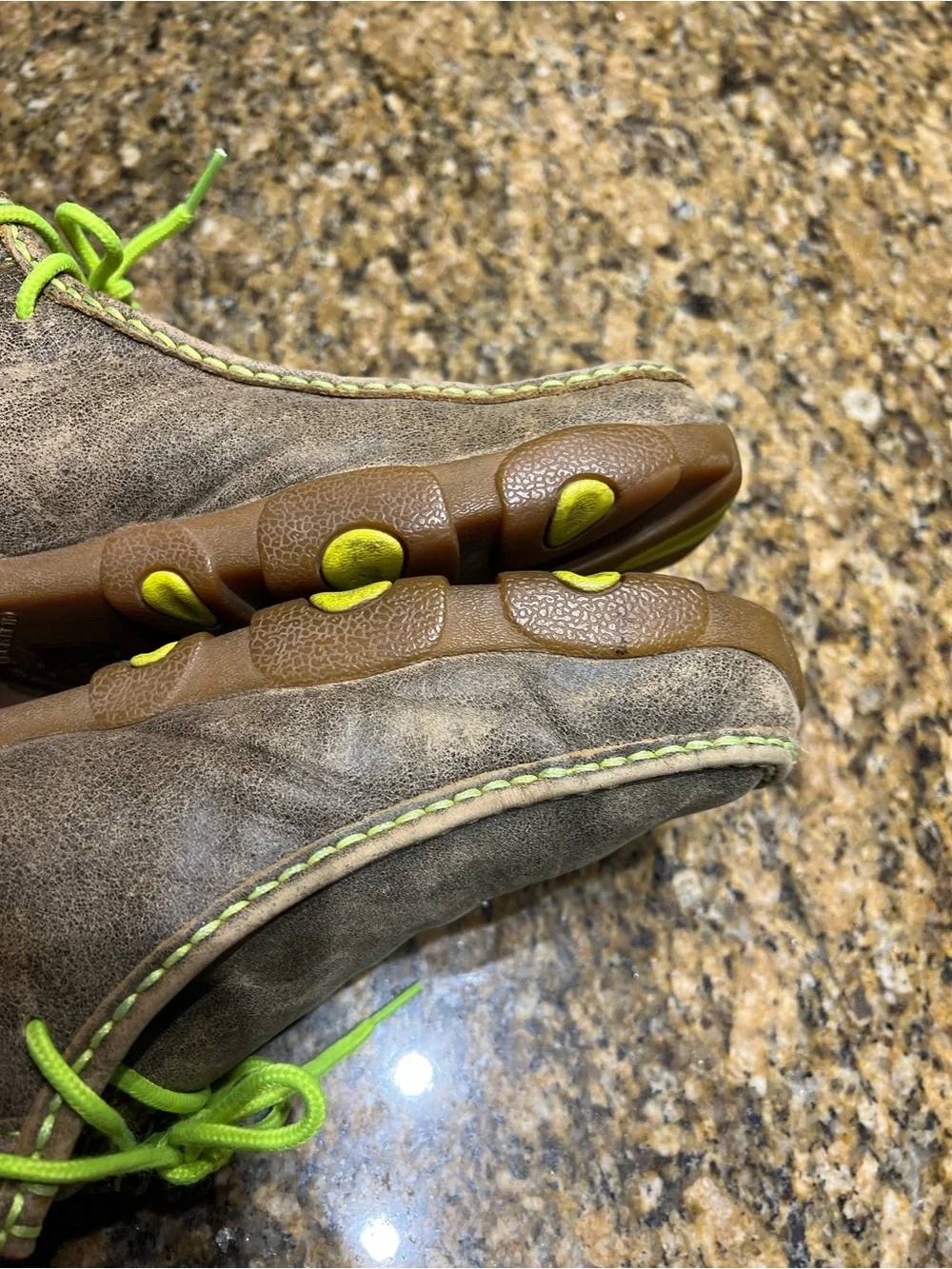 Twisted X Men's Casual Leather Moc Toe Shoes in Brown with Lime Accents